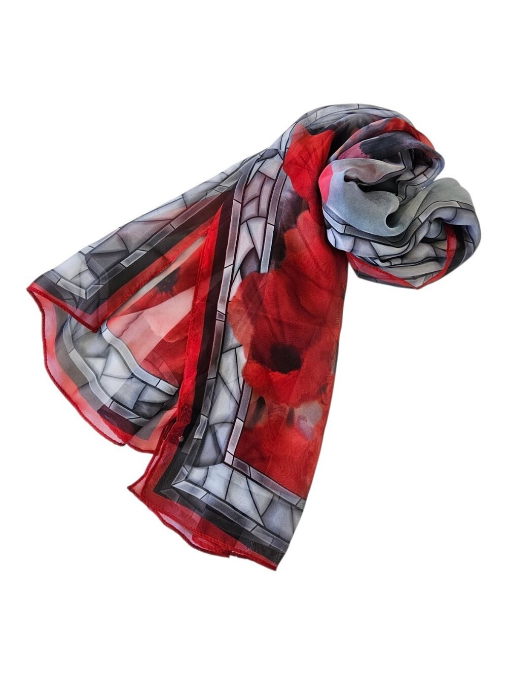Stained Glass Poppies Scarf by Galleria Enterprises